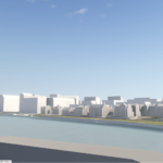 3D view from Chiswick bridge onto Stag Brewery proposed development