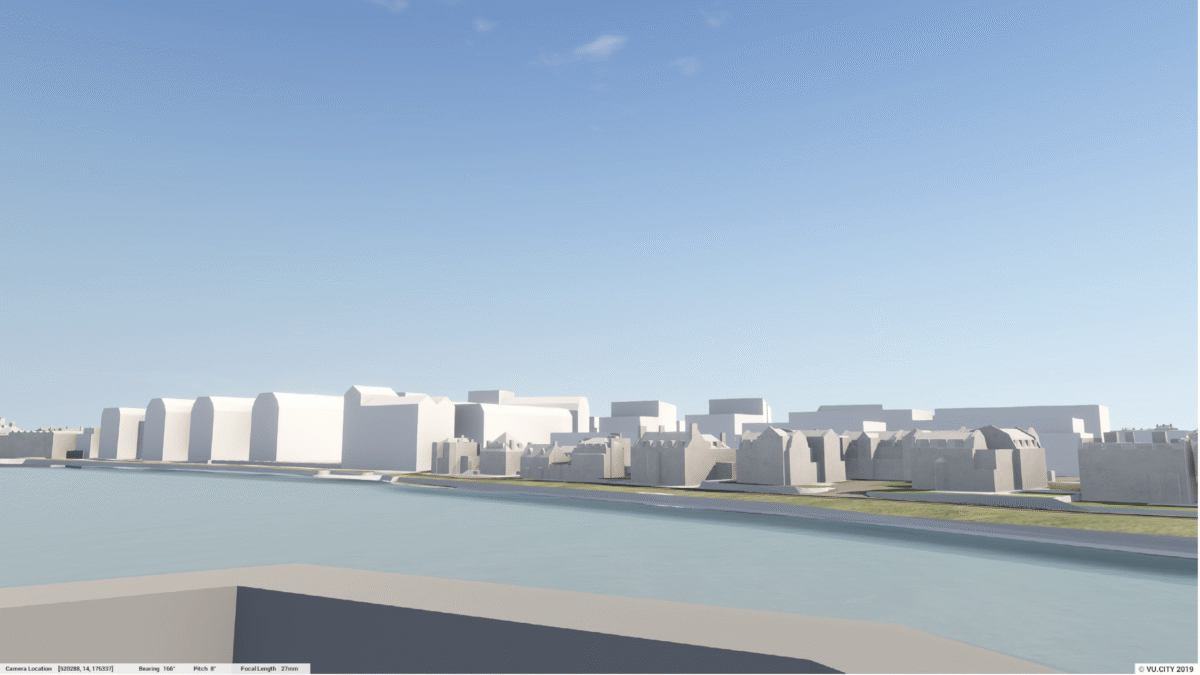 3D view from Chiswick bridge onto Stag Brewery development 3D view from Chiswick bridge onto Stag Brewery proposed development